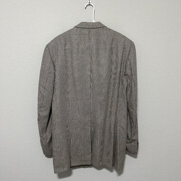 Vintage Burberry’s Houndstooth Brown Suit Jacket Mens Size 44R L/XL *Read - Picture 2 of 13